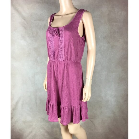 BEBOP Ruffled-Hem Rose Pink Peasant Knit Dress NWT XS - Picture 9 of 10